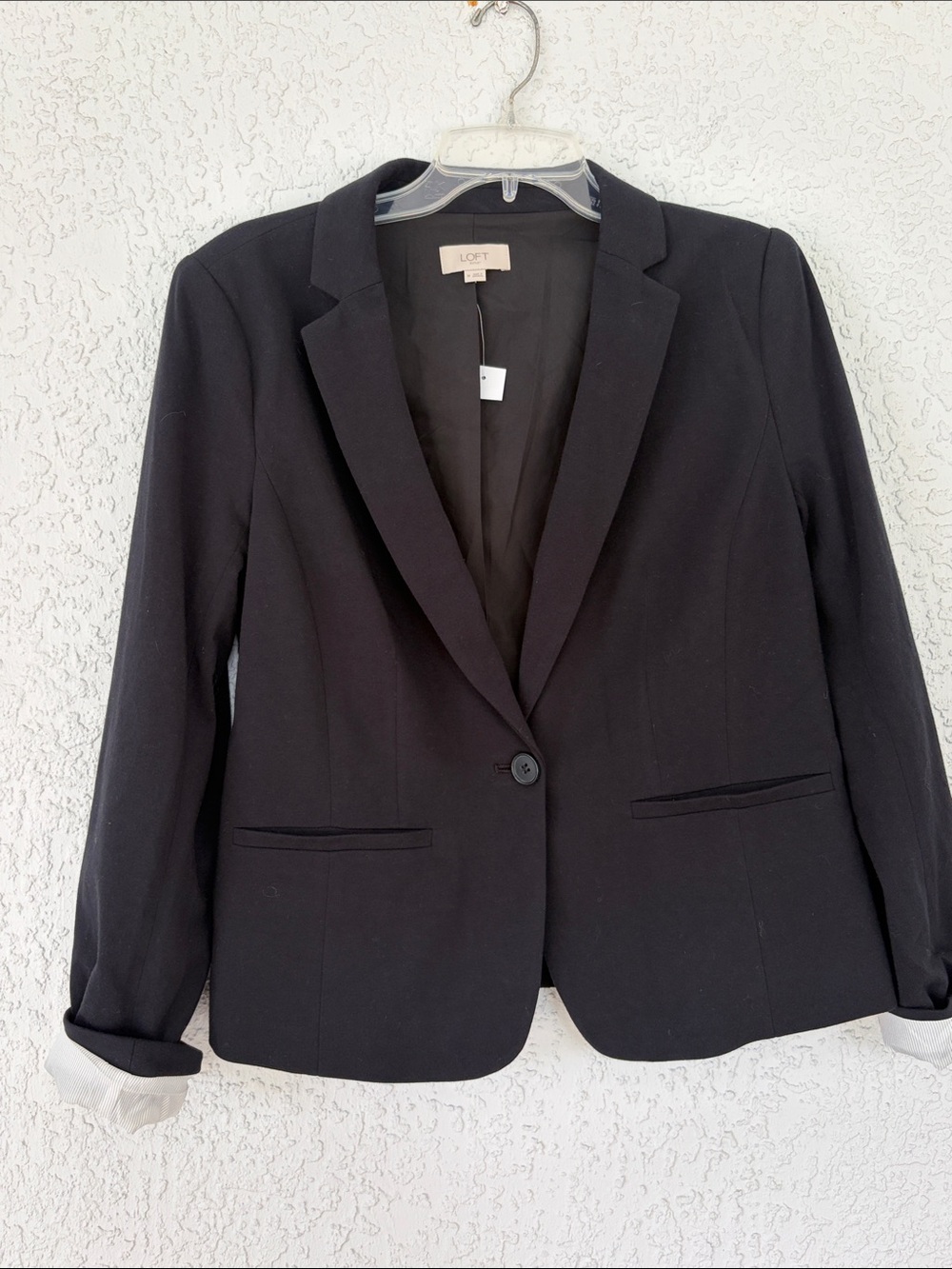 LOFT Black Single-Button black Tailored Blazer size M